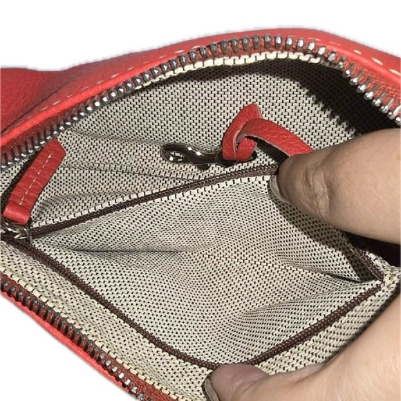 Dooney & Bourke Red Clutch Wristlet Leather - Picture 13 of 15